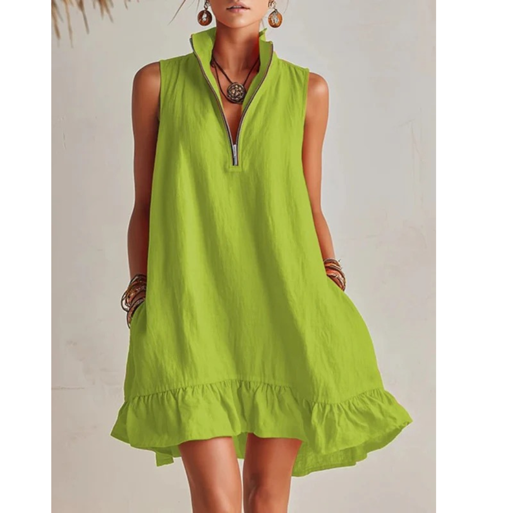 Mia | Damen Sommer Minikleid Mit Rüschen