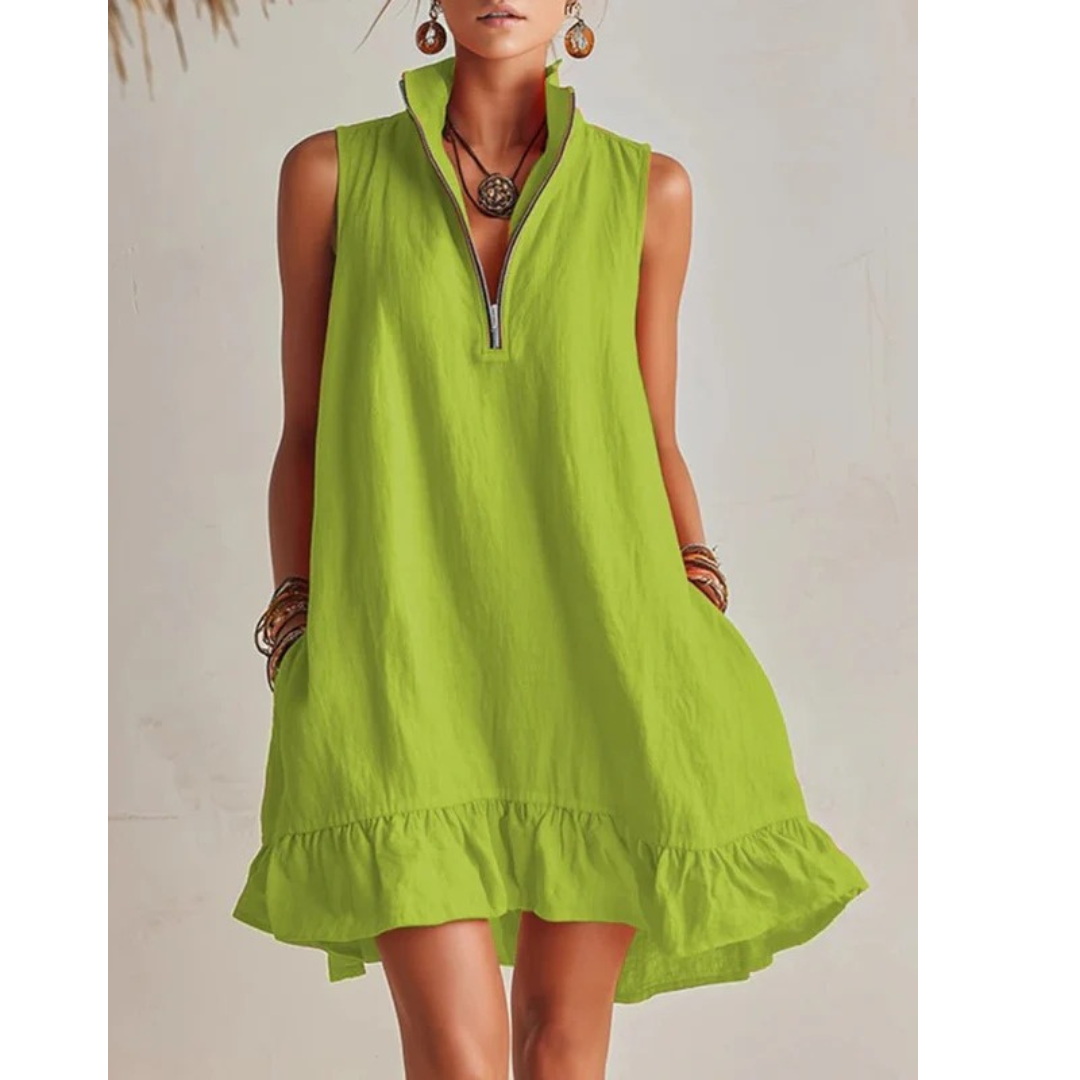 Mia | Damen Sommer Minikleid Mit Rüschen