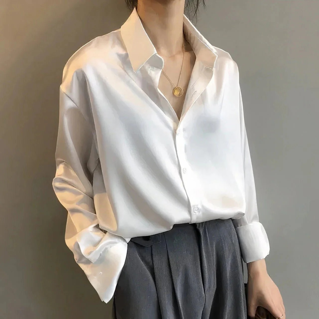 Mia | Damen Stilvolle Langarm Bluse