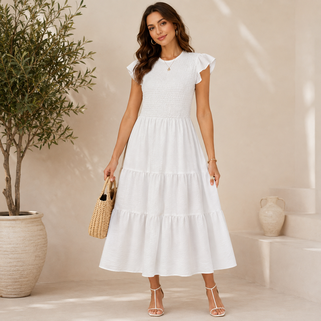 Michaela | Damen Stilvolles Midikleid