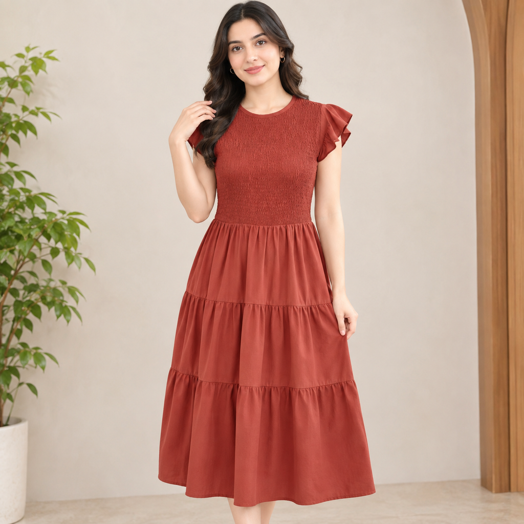 Michaela | Damen Stilvolles Midikleid