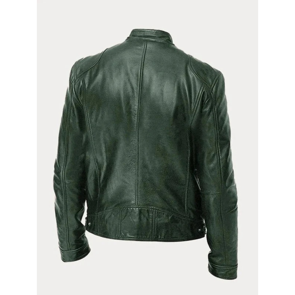 Michel | Herren Slim Fit Biker Jacke aus Kunstleder