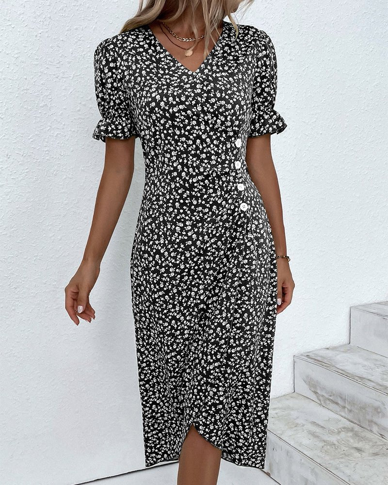 Irmtraut | Damen Sommer Midikleid Floral