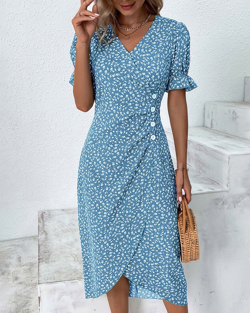 Irmtraut | Damen Sommer Midikleid Floral