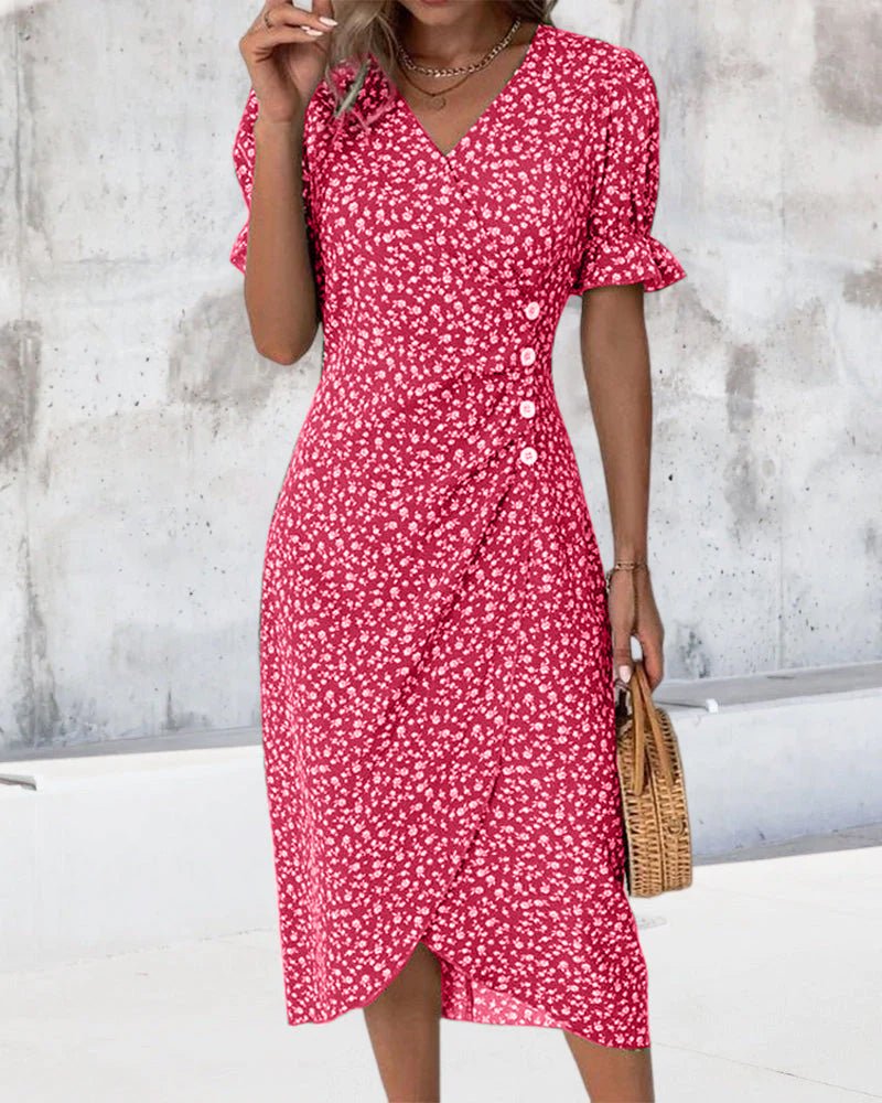 Irmtraut | Damen Sommer Midikleid Floral
