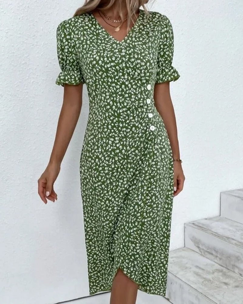 Irmtraut | Damen Sommer Midikleid Floral