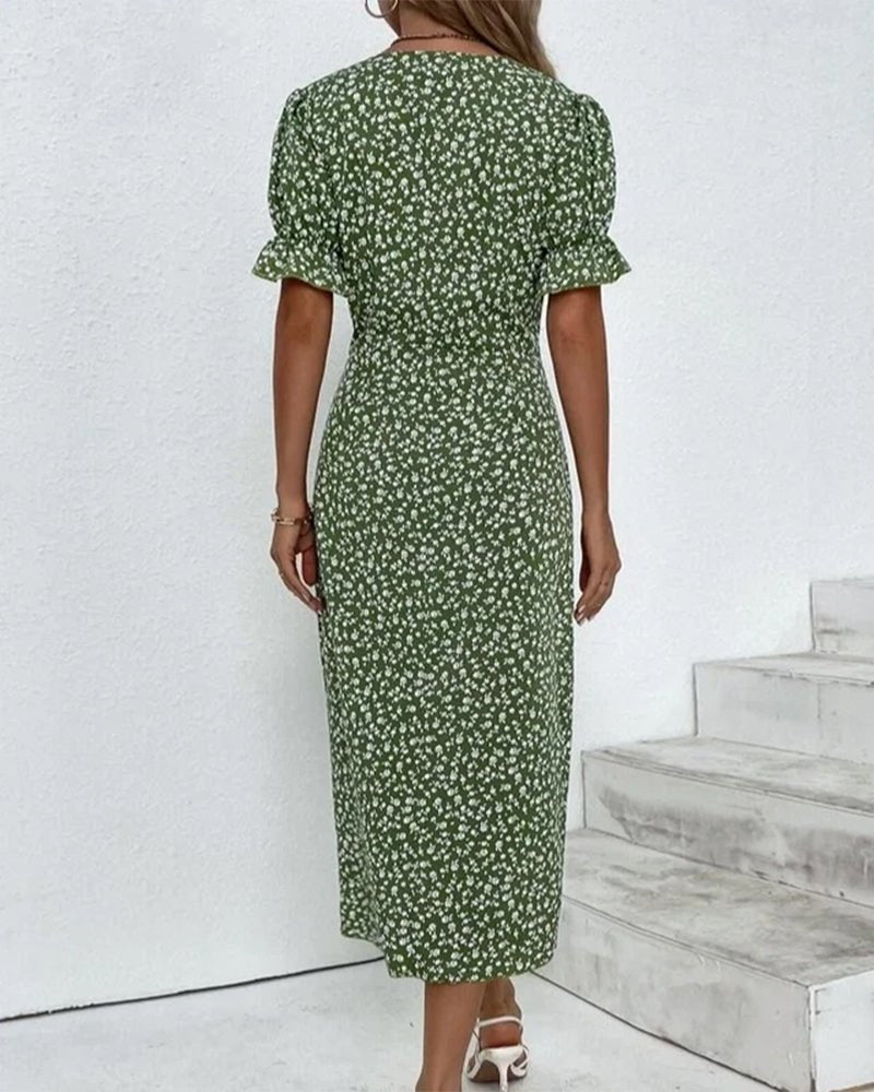 Irmtraut | Damen Sommer Midikleid Floral