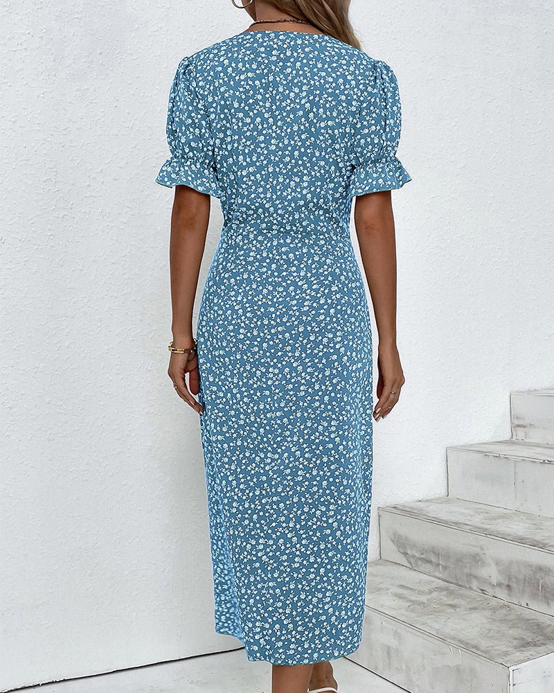 Irmtraut | Damen Sommer Midikleid Floral