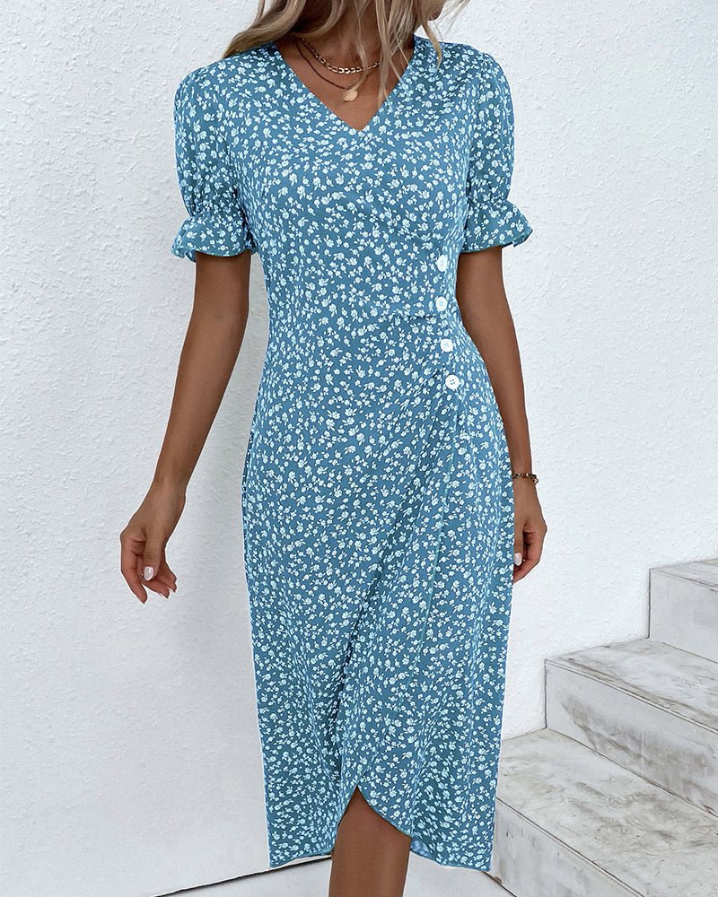 Irmtraut | Damen Sommer Midikleid Floral
