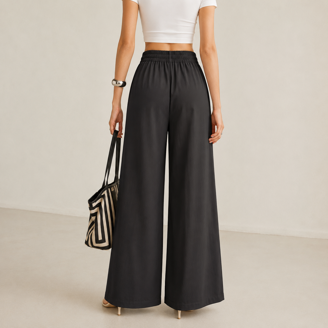 Mila | Damen High Waist Wide-Leg Hose