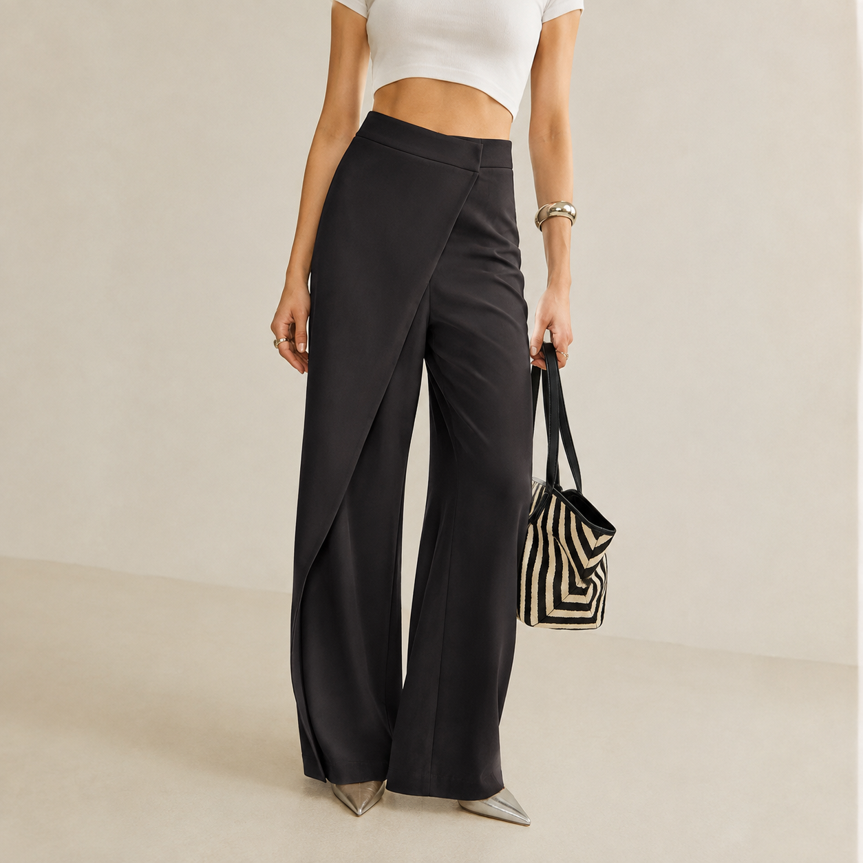 Mila | Damen High Waist Wide-Leg Hose