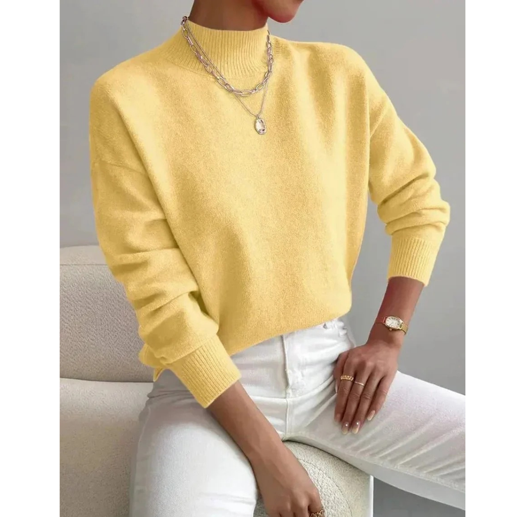 Mila | Damen Stilvolles Rollkragenpullover Langarm