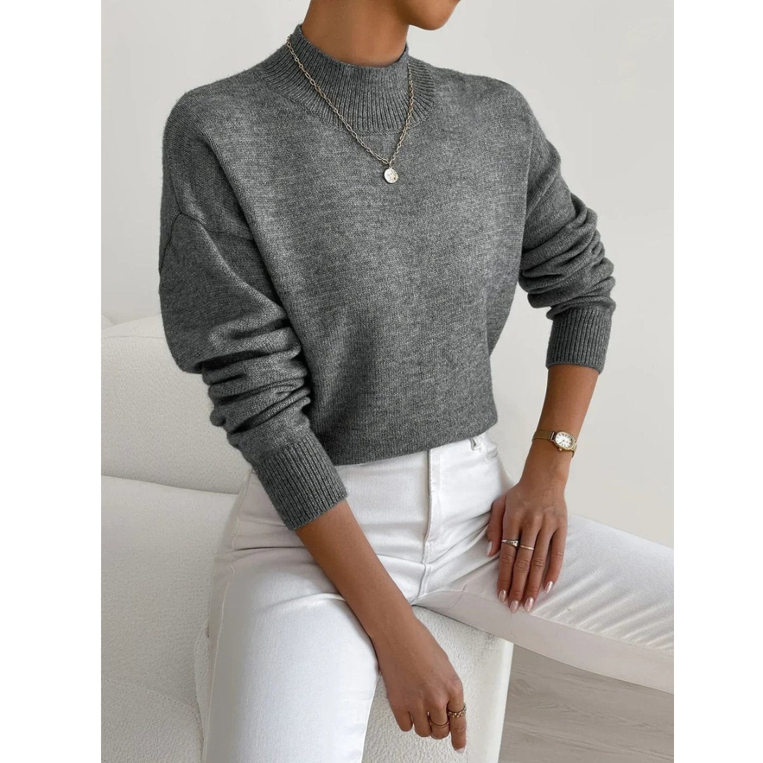 Mila | Damen Stilvolles Rollkragenpullover Langarm
