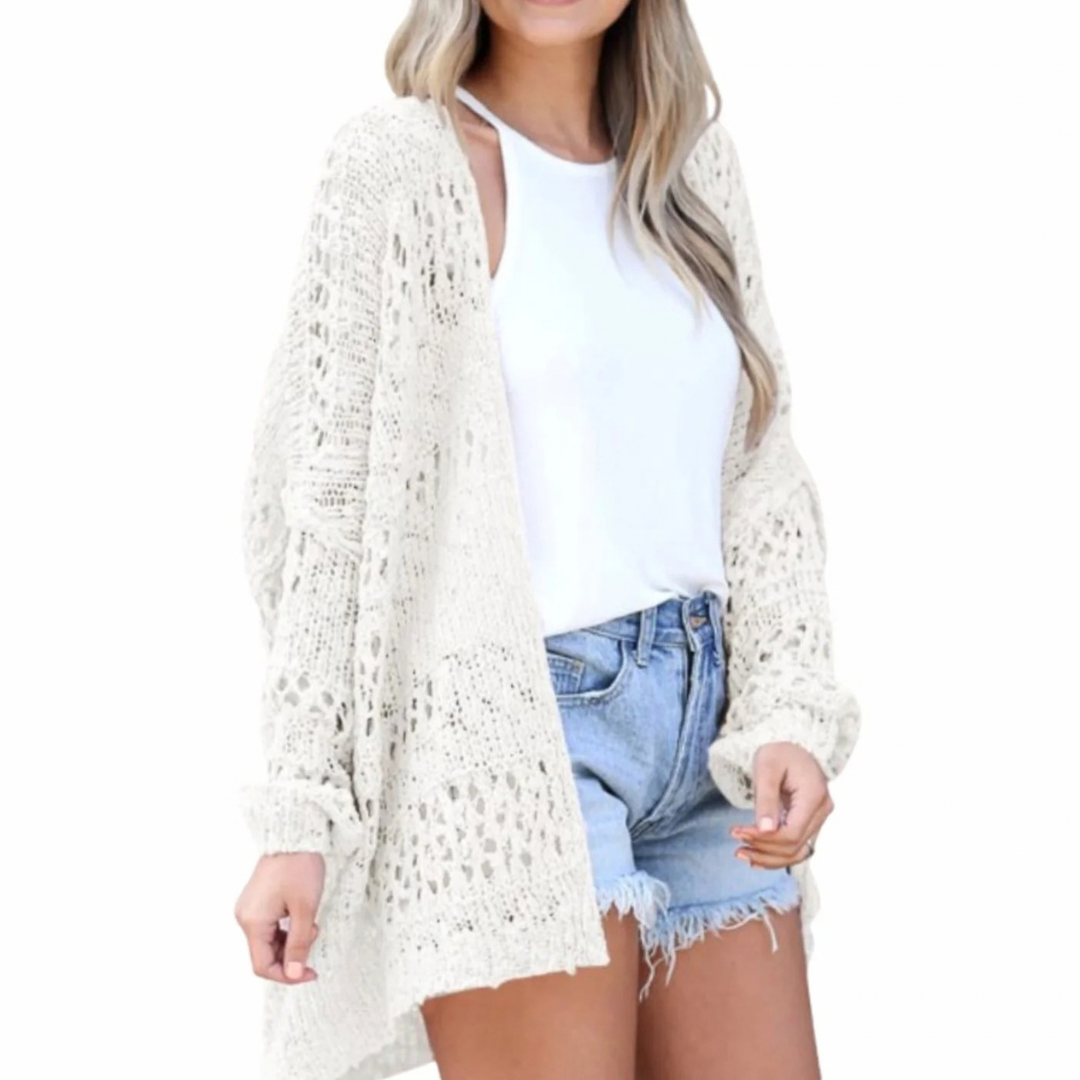 Milena | Damen Strickjacke im Boho Stil mit Muster