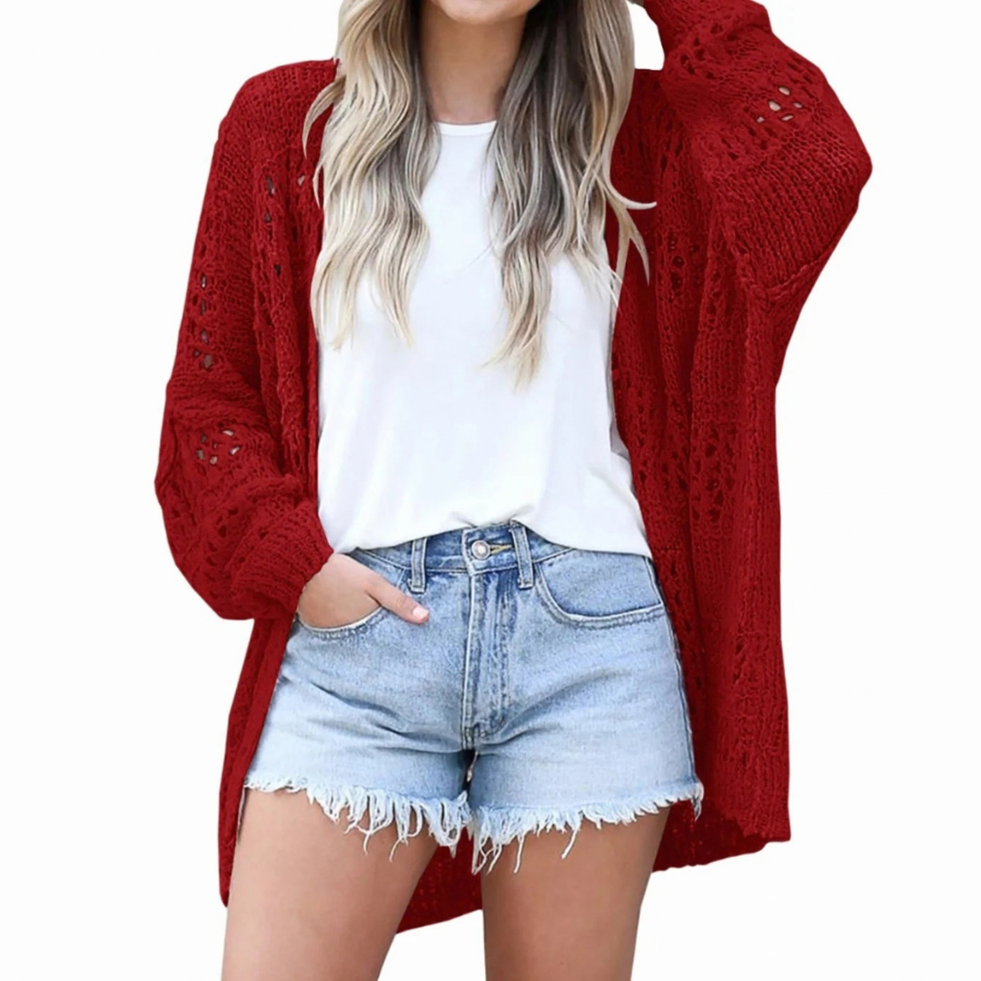 Milena | Damen Strickjacke im Boho Stil mit Muster