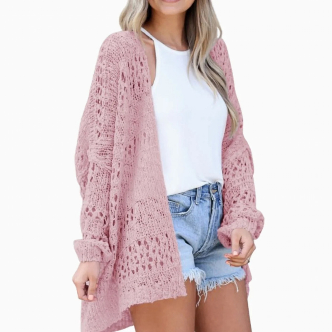 Milena | Damen Strickjacke im Boho Stil mit Muster