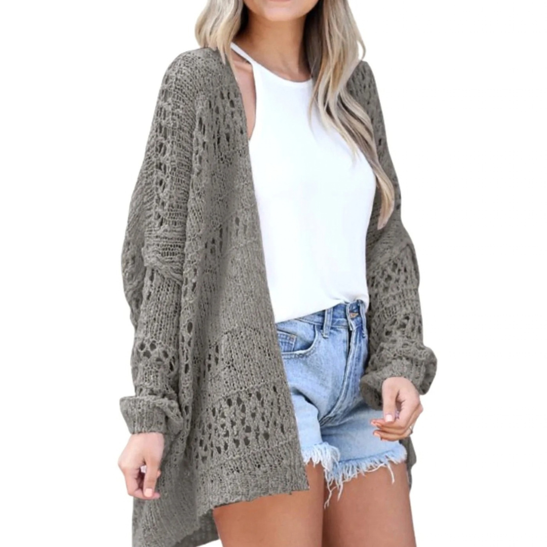 Milena | Damen Strickjacke im Boho Stil mit Muster