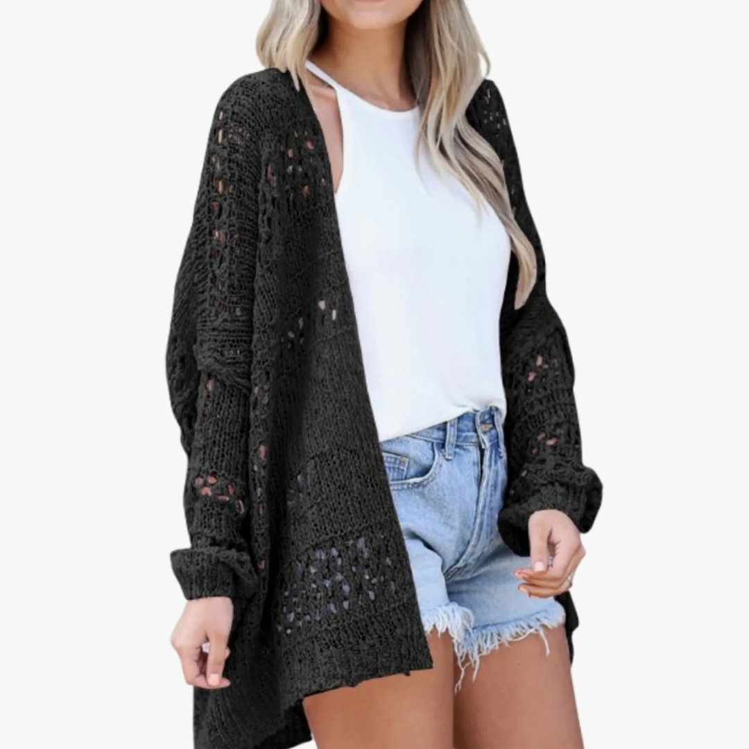 Milena | Damen Strickjacke im Boho Stil mit Muster