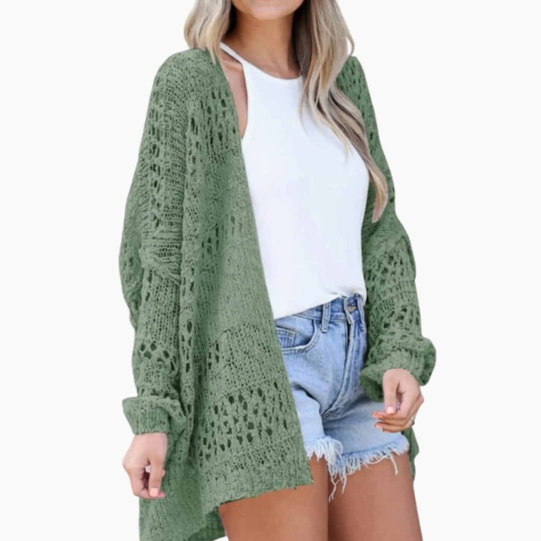 Milena | Damen Strickjacke im Boho Stil mit Muster