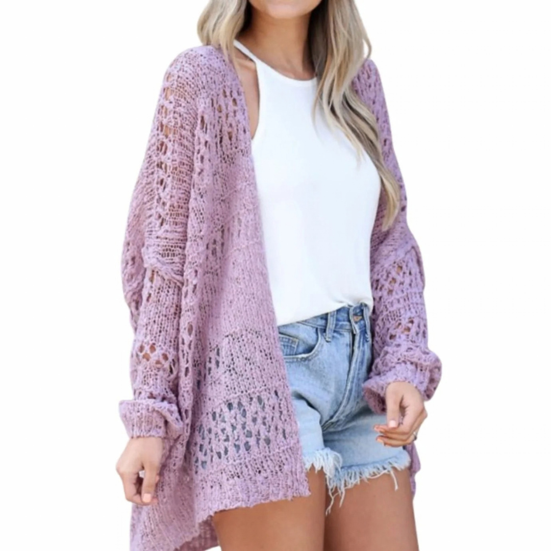 Milena | Damen Strickjacke im Boho Stil mit Muster