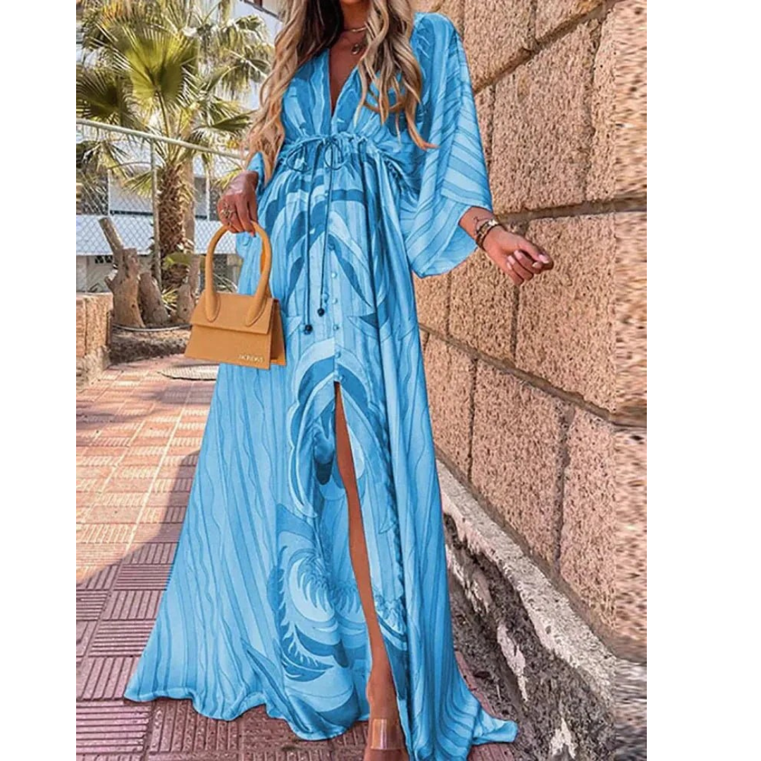 Millie | Damen Elegante Kimono Maxikleid