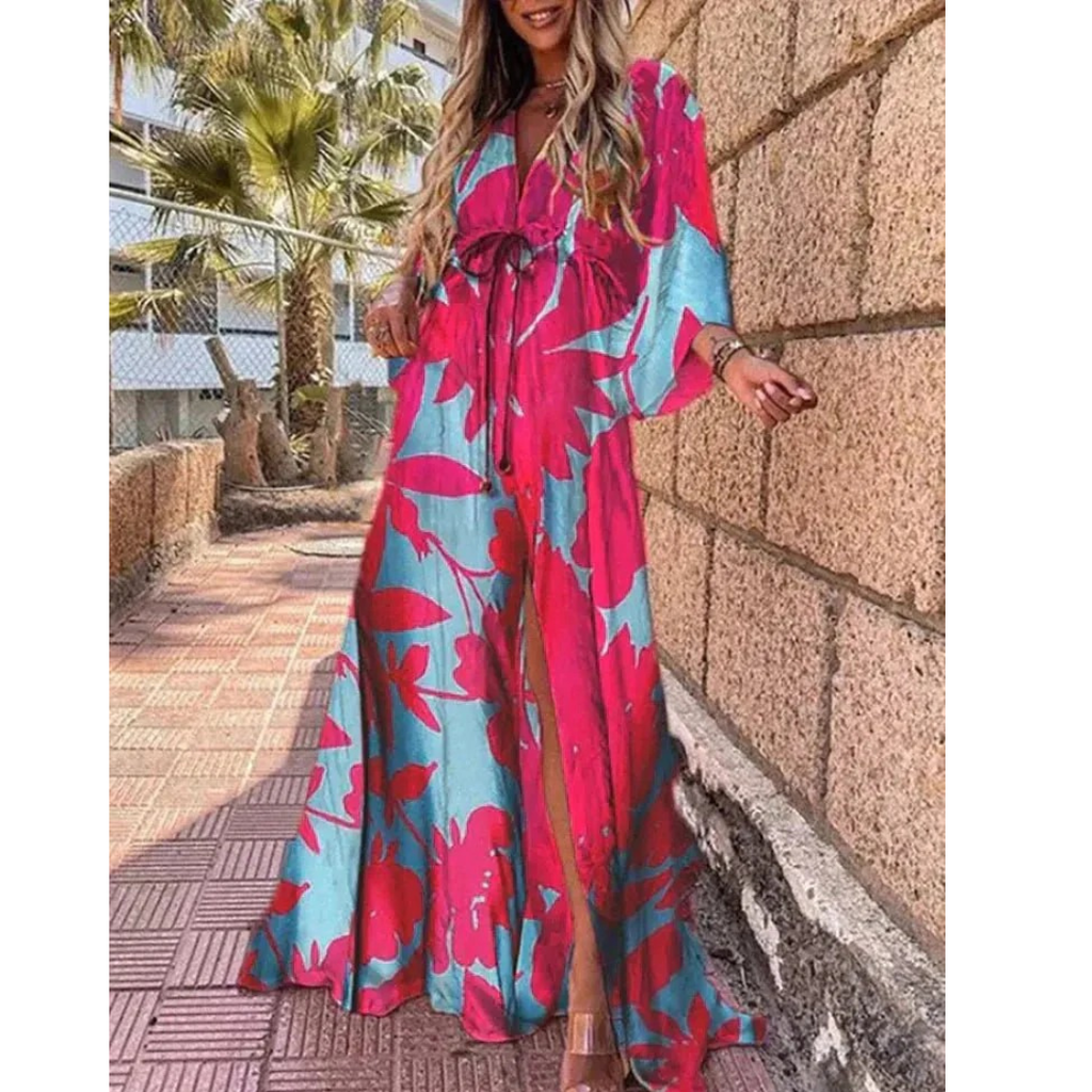 Millie | Damen Elegante Kimono Maxikleid
