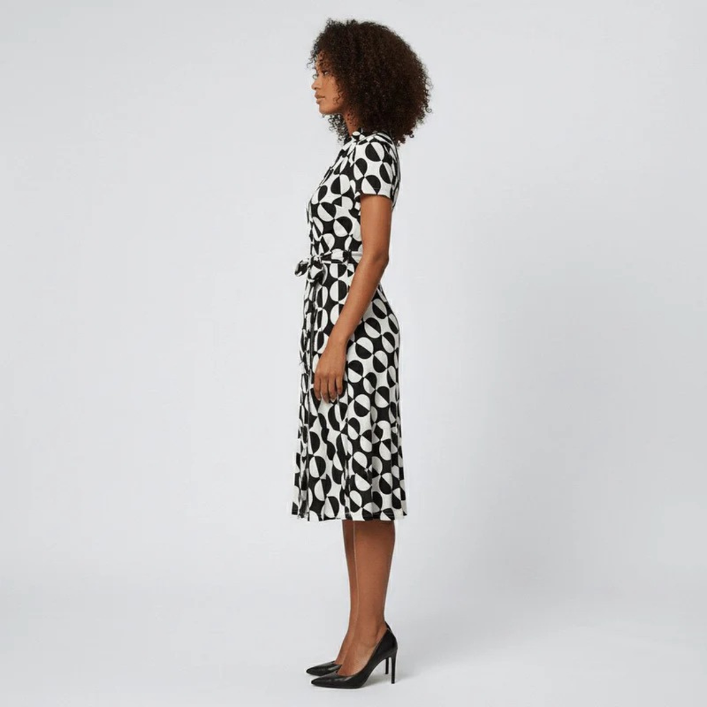 Milly | Damen Elegante Wickel Midi Kleid