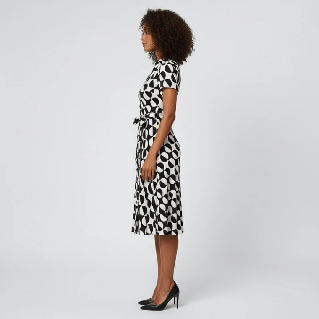 Milly | Damen Elegante Wickel Midi Kleid