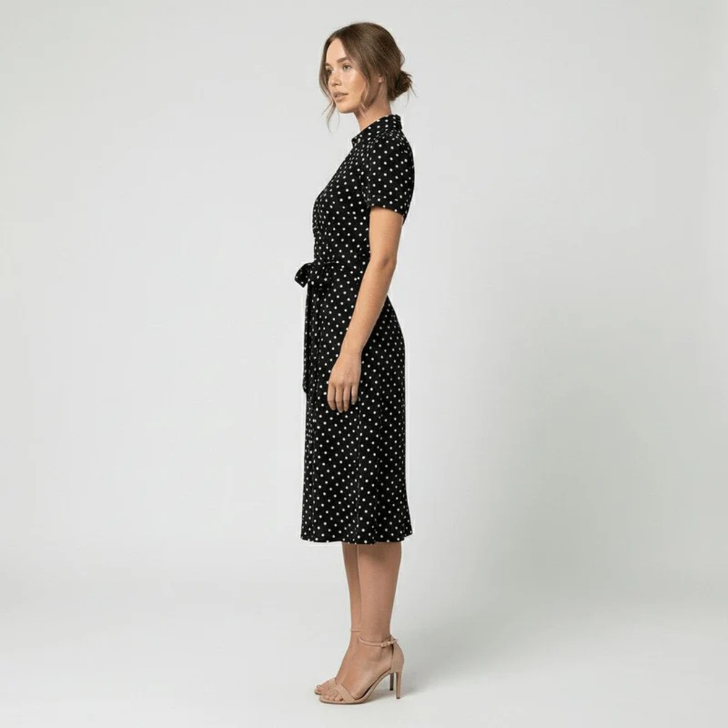 Milly | Damen Elegante Wickel Midi Kleid