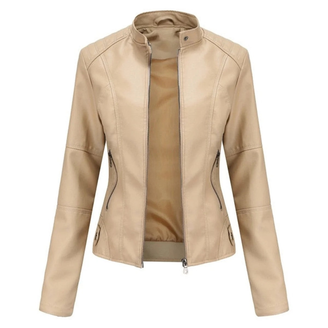 Ramona | Damen Stilvolle Kunstleder jacke altag