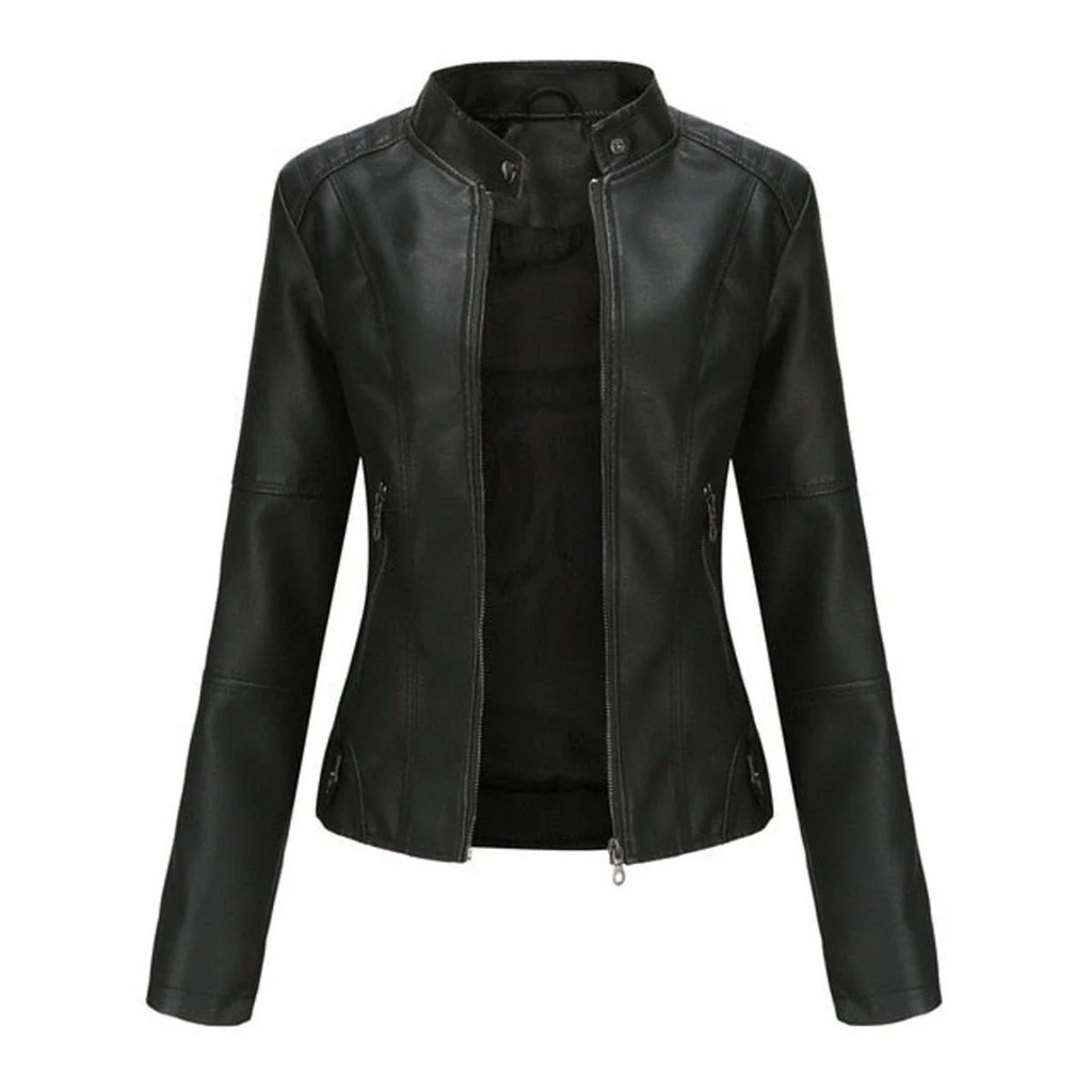 Ramona | Damen Stilvolle Kunstleder jacke altag