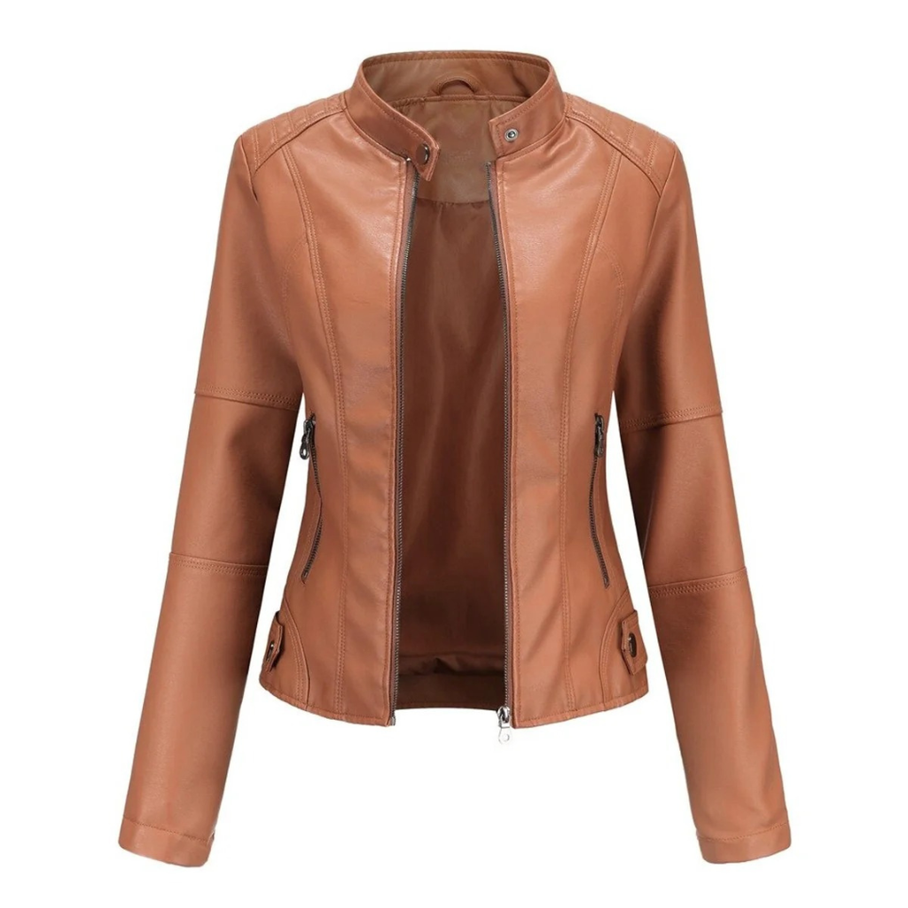Ramona | Damen Stilvolle Kunstleder jacke altag