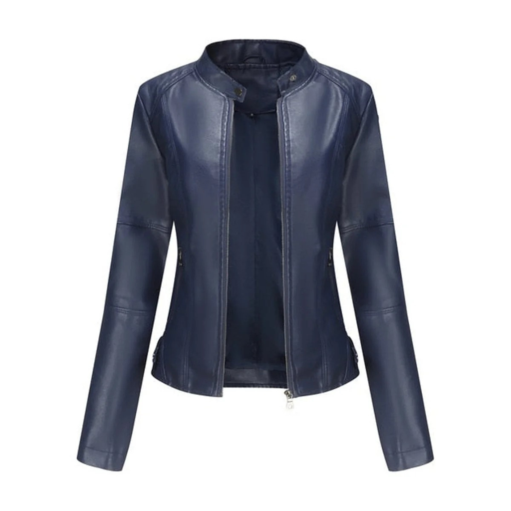 Ramona | Damen Stilvolle Kunstleder jacke altag
