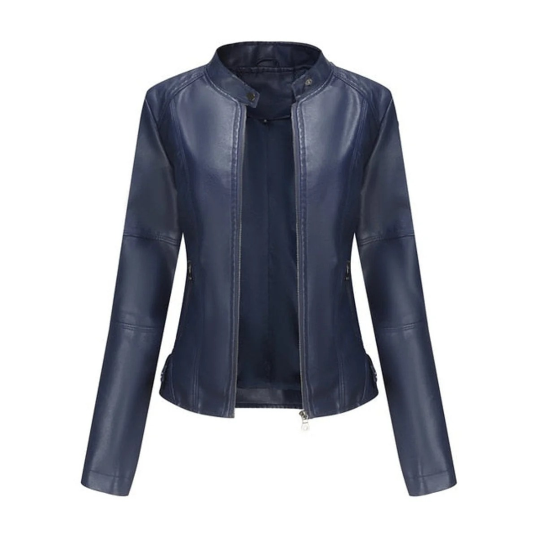 Ramona | Damen Stilvolle Kunstleder jacke altag