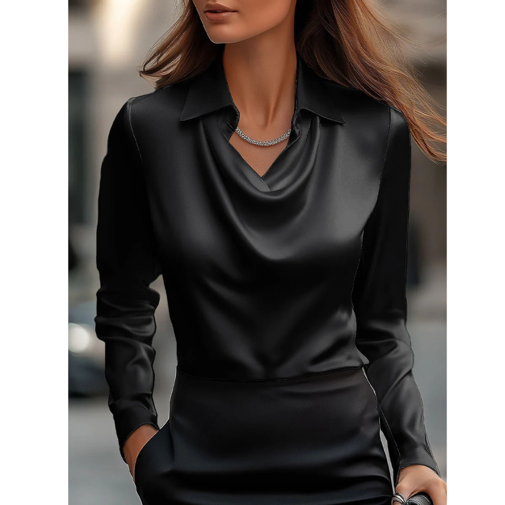Mina | Damen Elegante Satinbluse