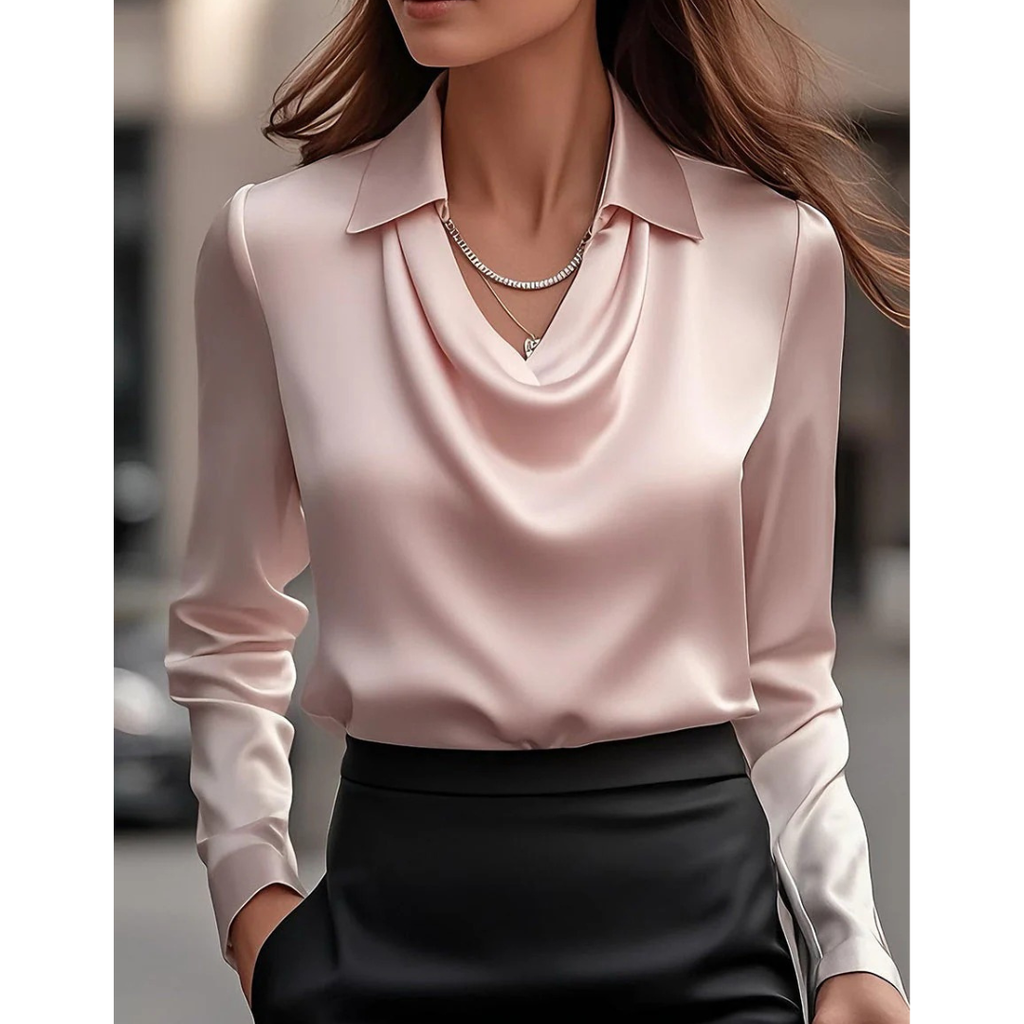 Mina | Damen Elegante Satinbluse
