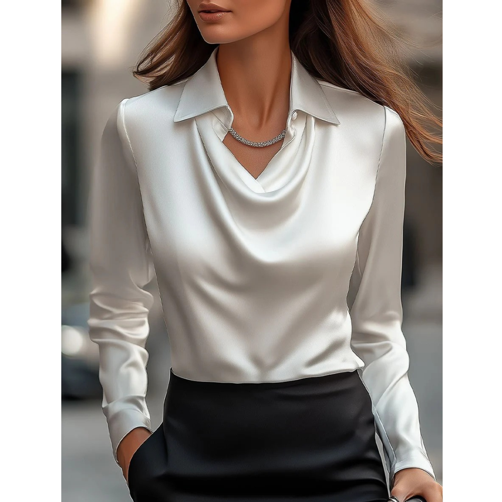 Mina | Damen Elegante Satinbluse