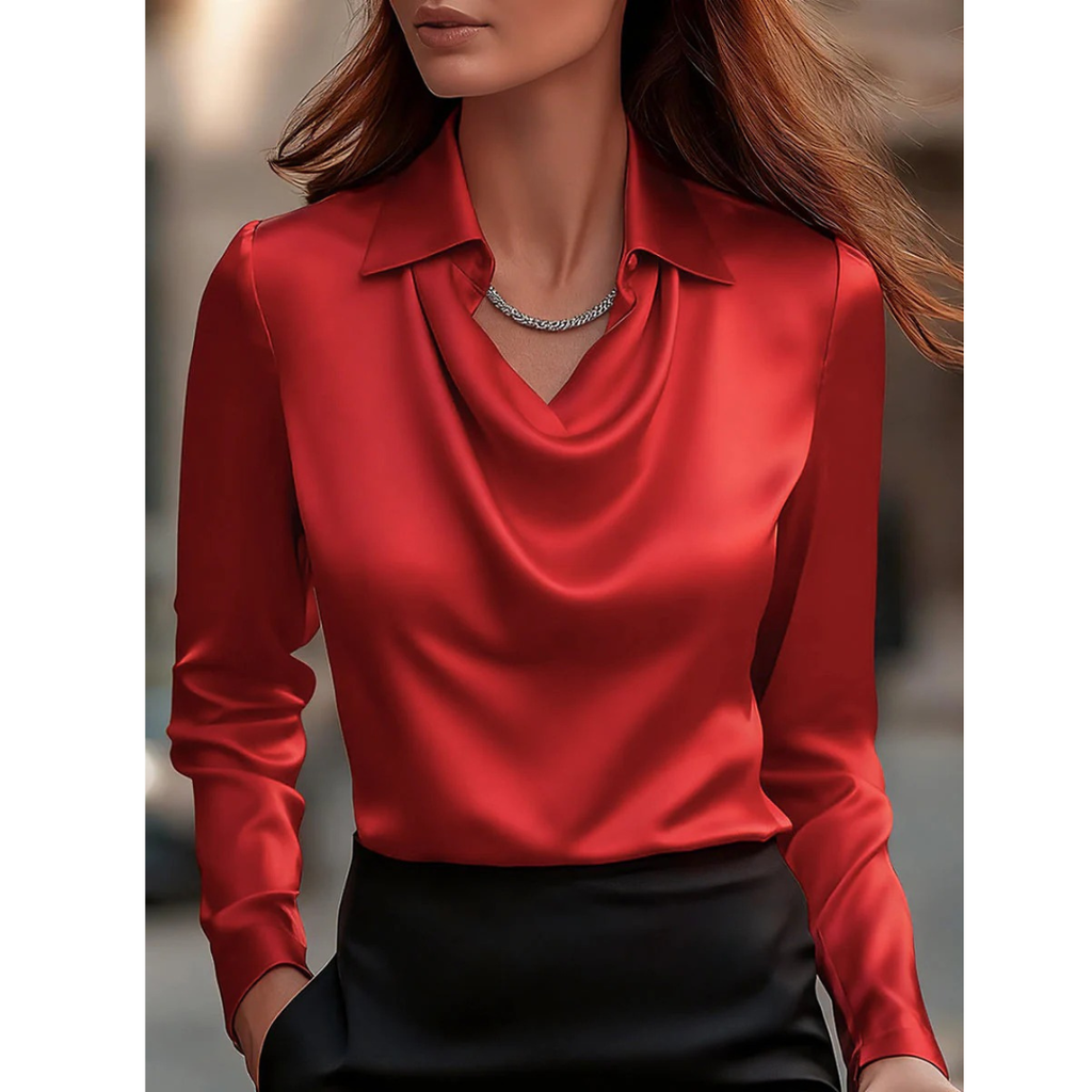 Mina | Damen Elegante Satinbluse