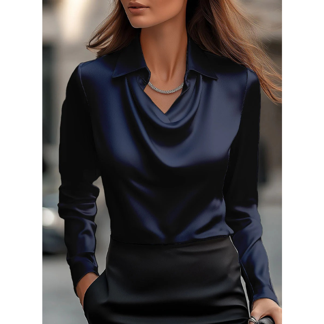 Mina | Damen Elegante Satinbluse