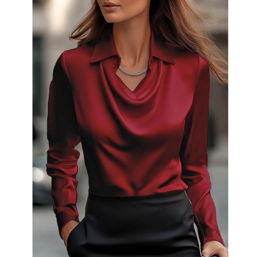 Mina | Damen Elegante Satinbluse