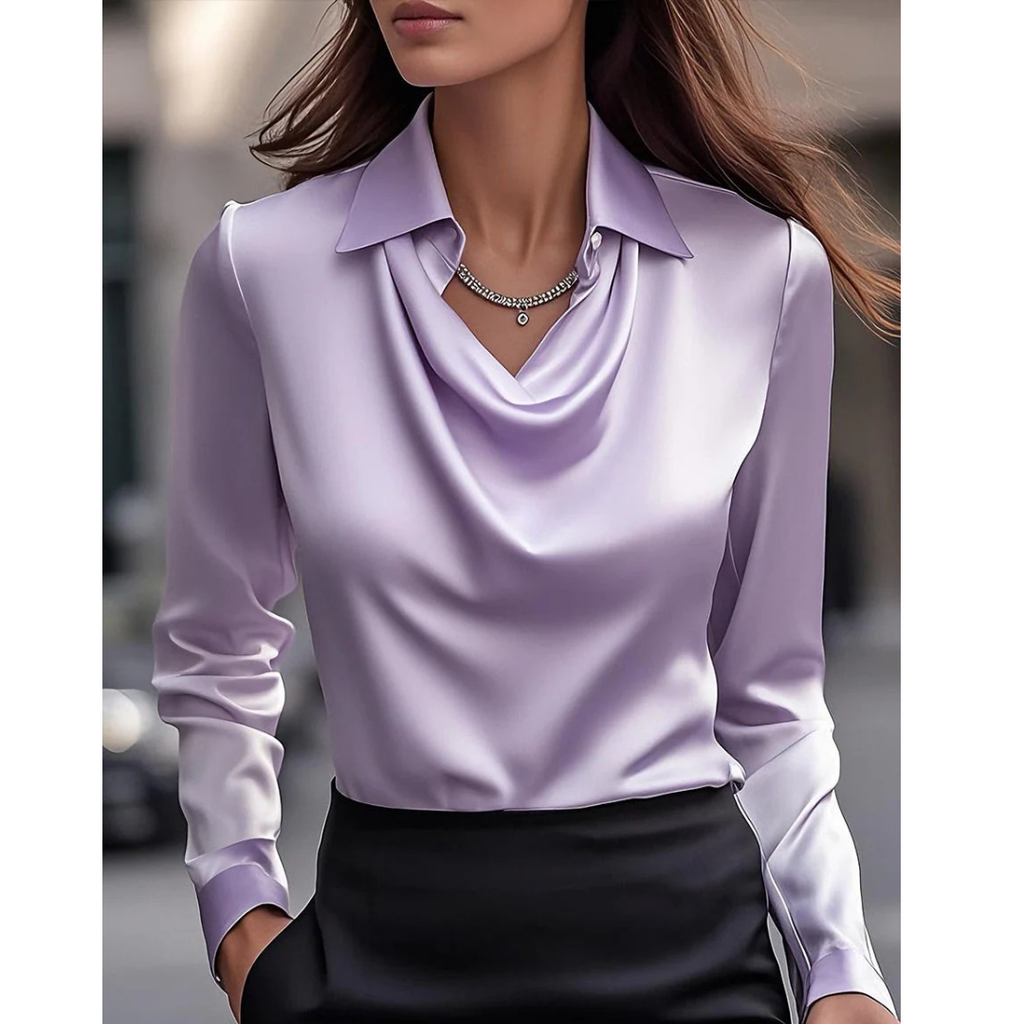 Mina | Damen Elegante Satinbluse