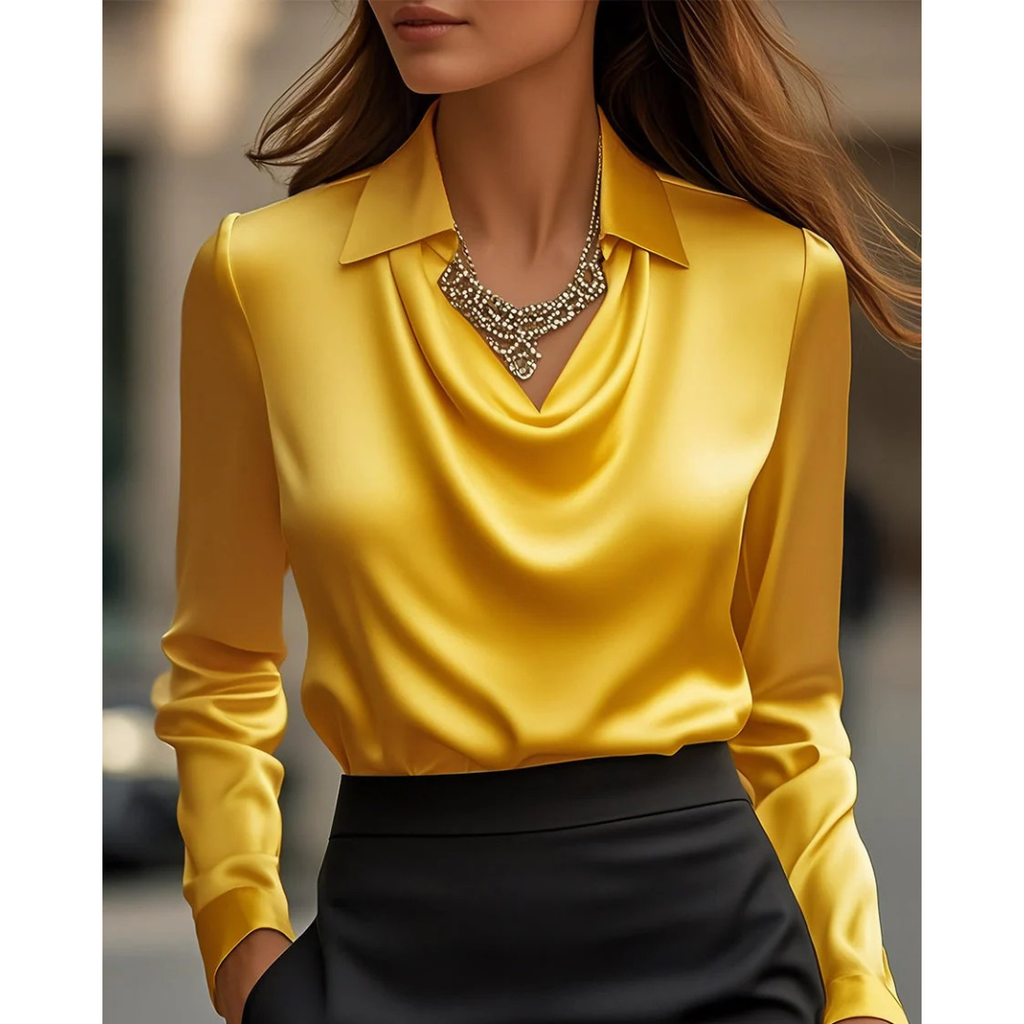 Mina | Damen Elegante Satinbluse