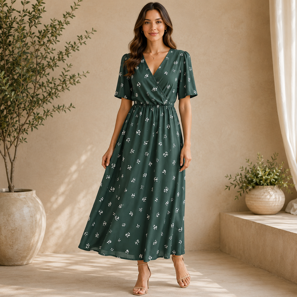 Mina | Damen Feminines Sommer Midikleid
