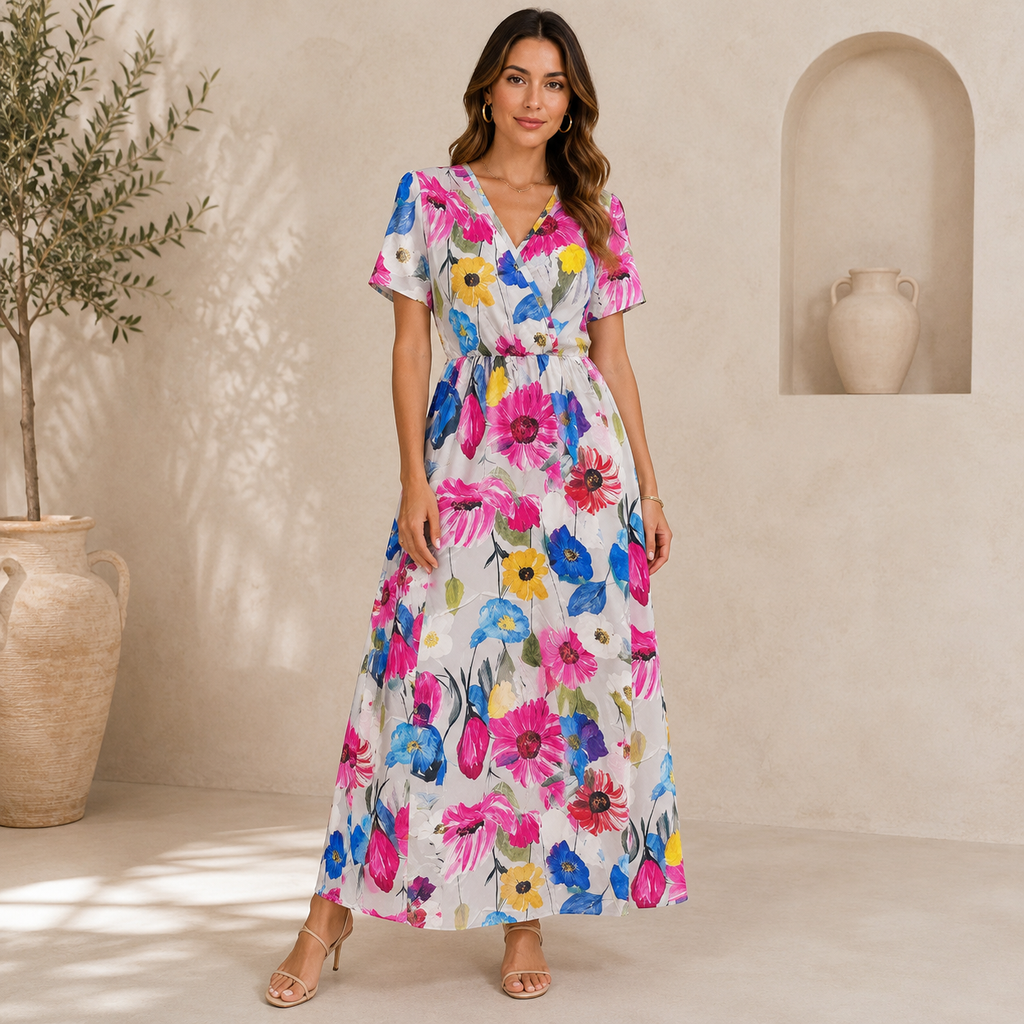 Mina | Damen Feminines Sommer Midikleid