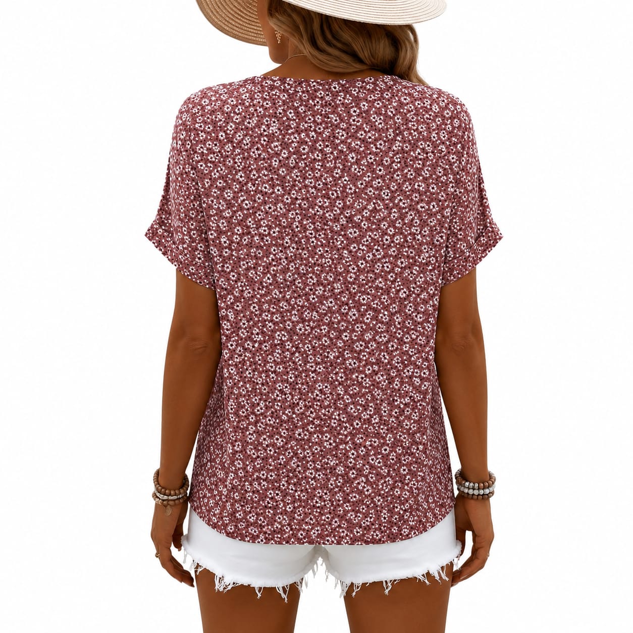 Mina | Damen Rosa Baumwolle Bluse