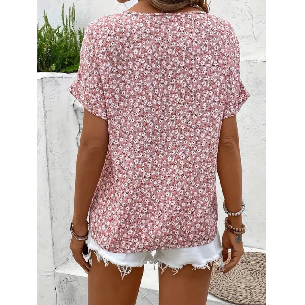 Mina | Damen Rosa Baumwolle Bluse