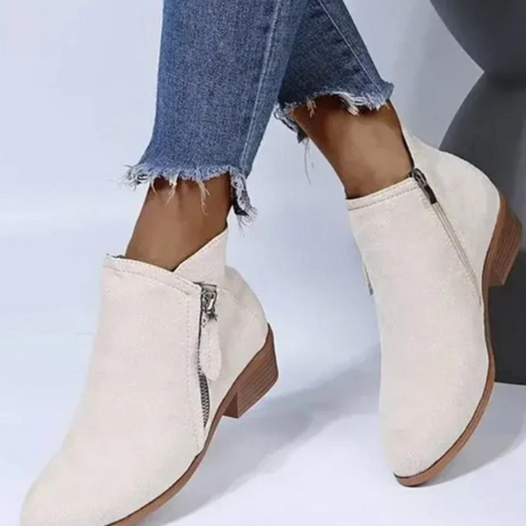 Minea | Damen Orthopädische Stiefeletten mit Absatz und Verschluss