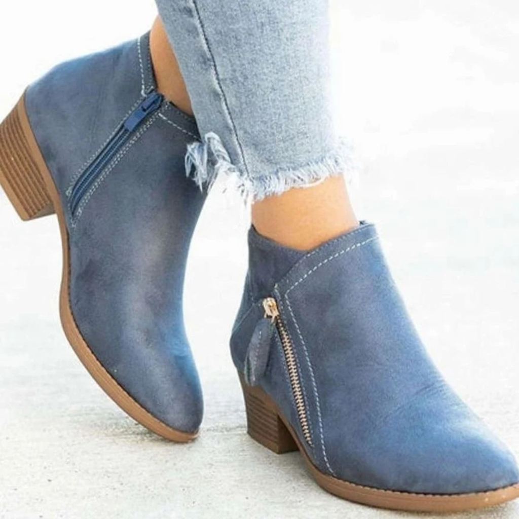 Minea | Damen Orthopädische Stiefeletten mit Absatz und Verschluss