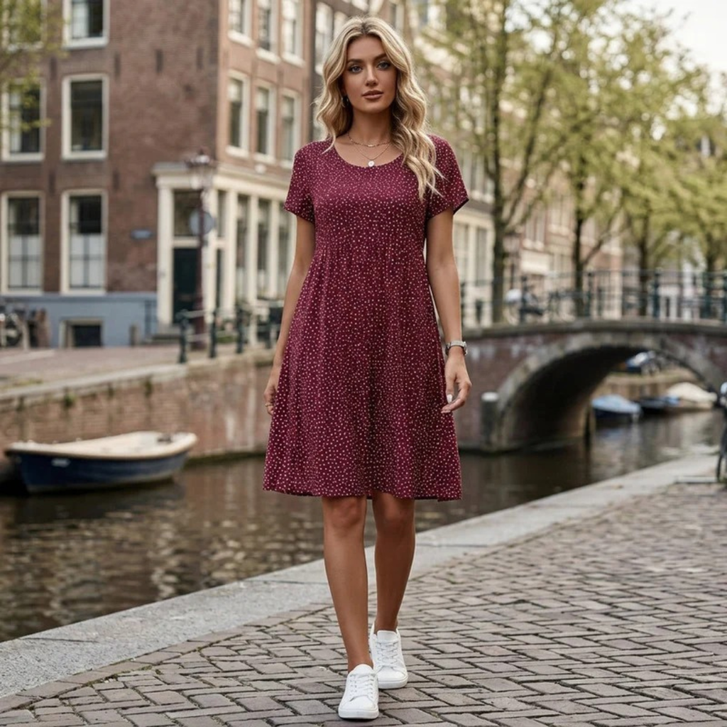 Mirella | Damen Stilvolles Boho Midikleid