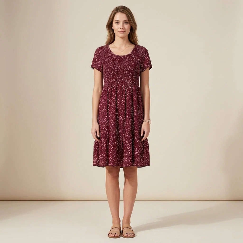 Mirella | Damen Stilvolles Boho Midikleid